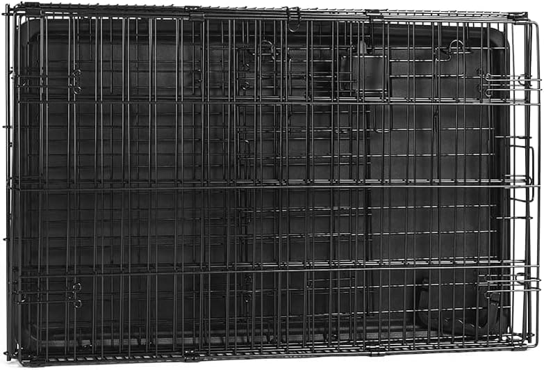 Amazon Basics - Durable, Foldable Metal Wire Dog Crate with Tray, Single Door, 30 x 19 x 21 Inches, Black