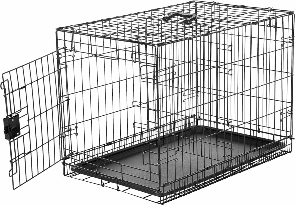 Amazon Basics - Durable, Foldable Metal Wire Dog Crate with Tray, Single Door, 30 x 19 x 21 Inches, Black