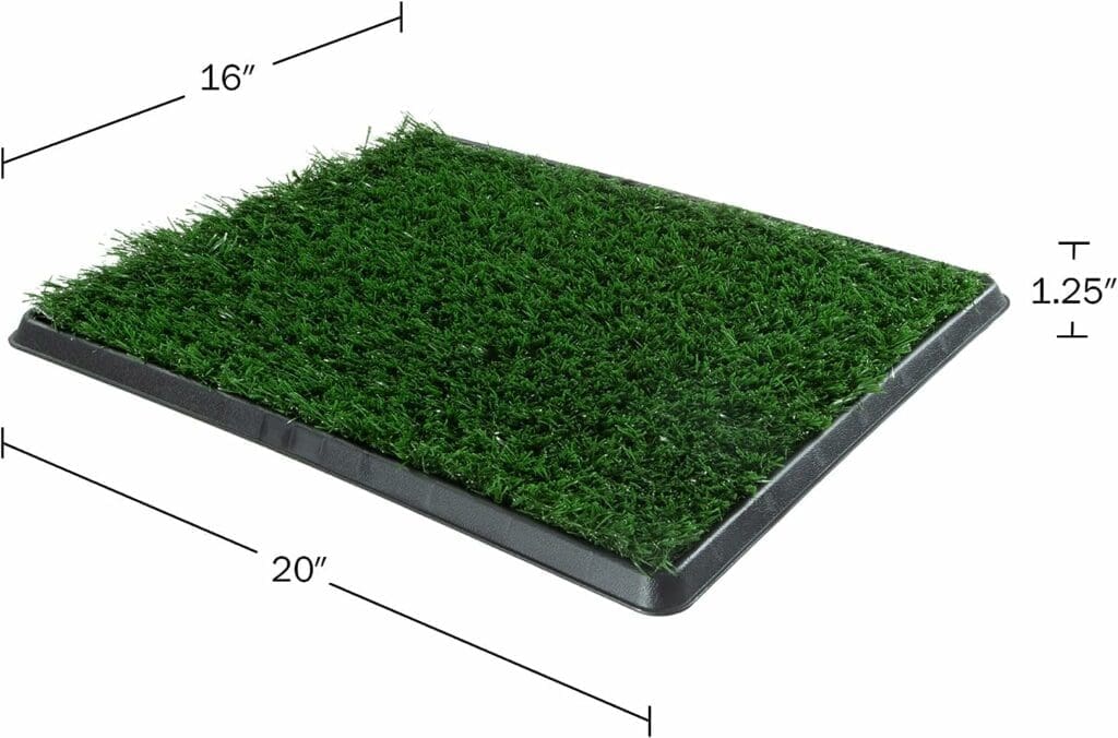 Artificial Grass Puppy Pee Pad for Dogs and Small Pets - 16x20 Reusable 3-Layer Training Potty Pad with Tray - Dog Housebreaking Supplies by PETMAKER