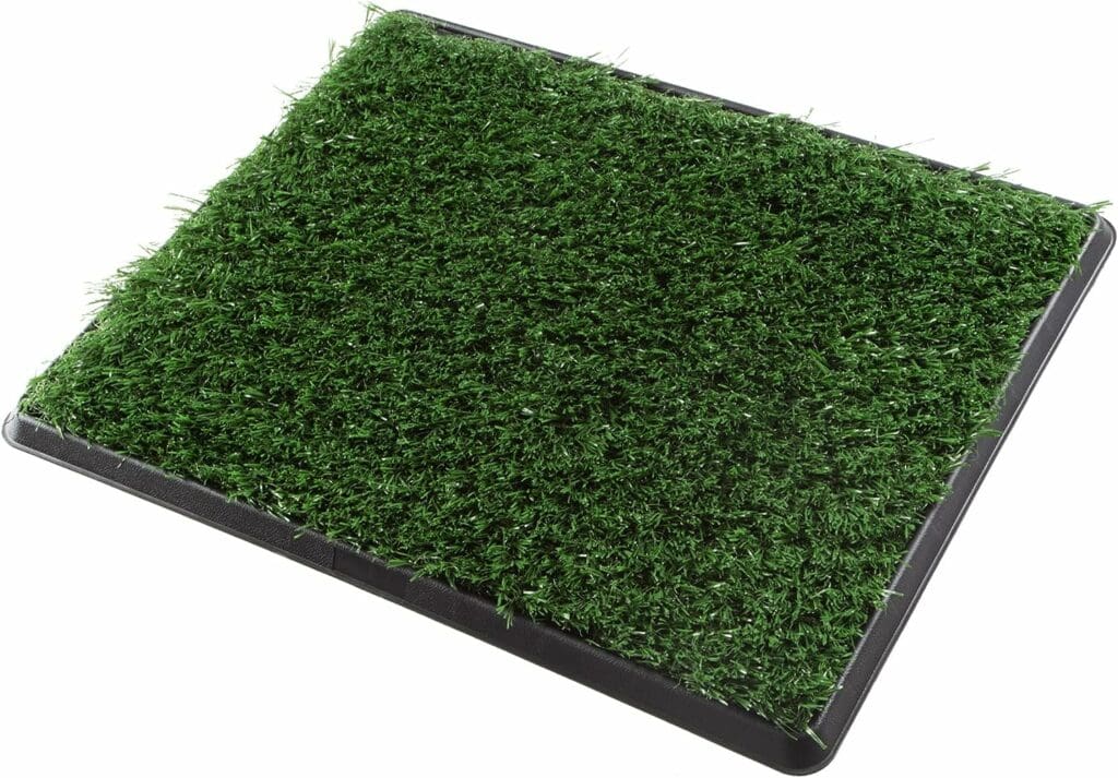 Artificial Grass Puppy Pee Pad for Dogs and Small Pets - 16x20 Reusable 3-Layer Training Potty Pad with Tray - Dog Housebreaking Supplies by PETMAKER