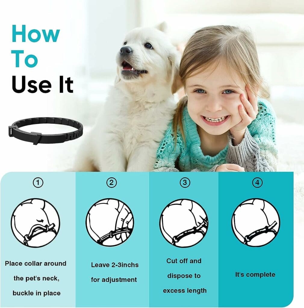 Calming Collar for Dogs 4 Packs Anxiety Relief Dog Pheromone Collar 60 Days Sustained Release Pheromone Separation Anxiety Stress 25 Inches Size Flexible Adjustable Fits All Small, Medium Large Dog