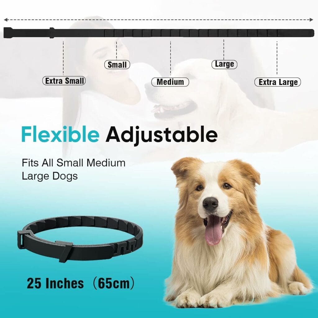 Calming Collar for Dogs 4 Packs Anxiety Relief Dog Pheromone Collar 60 Days Sustained Release Pheromone Separation Anxiety Stress 25 Inches Size Flexible Adjustable Fits All Small, Medium Large Dog