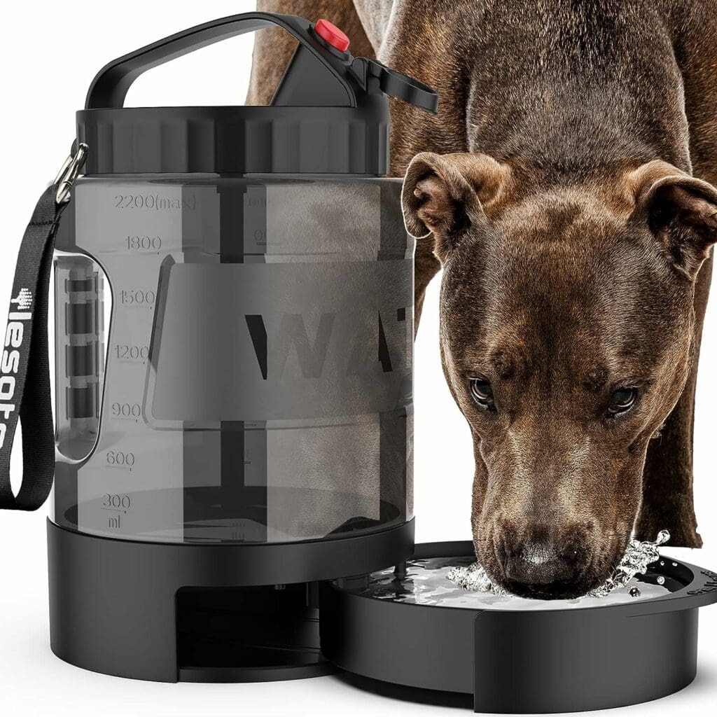 Dog Water Bowl Dispenser,Travel Dog Bowls for Camping Hiking Dog Park, 77OZ Dog Water Dispenser with Pull-Out Travel Water Bowls for Dogs,Dog Travel Water Bowl Dispenser Pet Dog Water Bottle,BPA Free