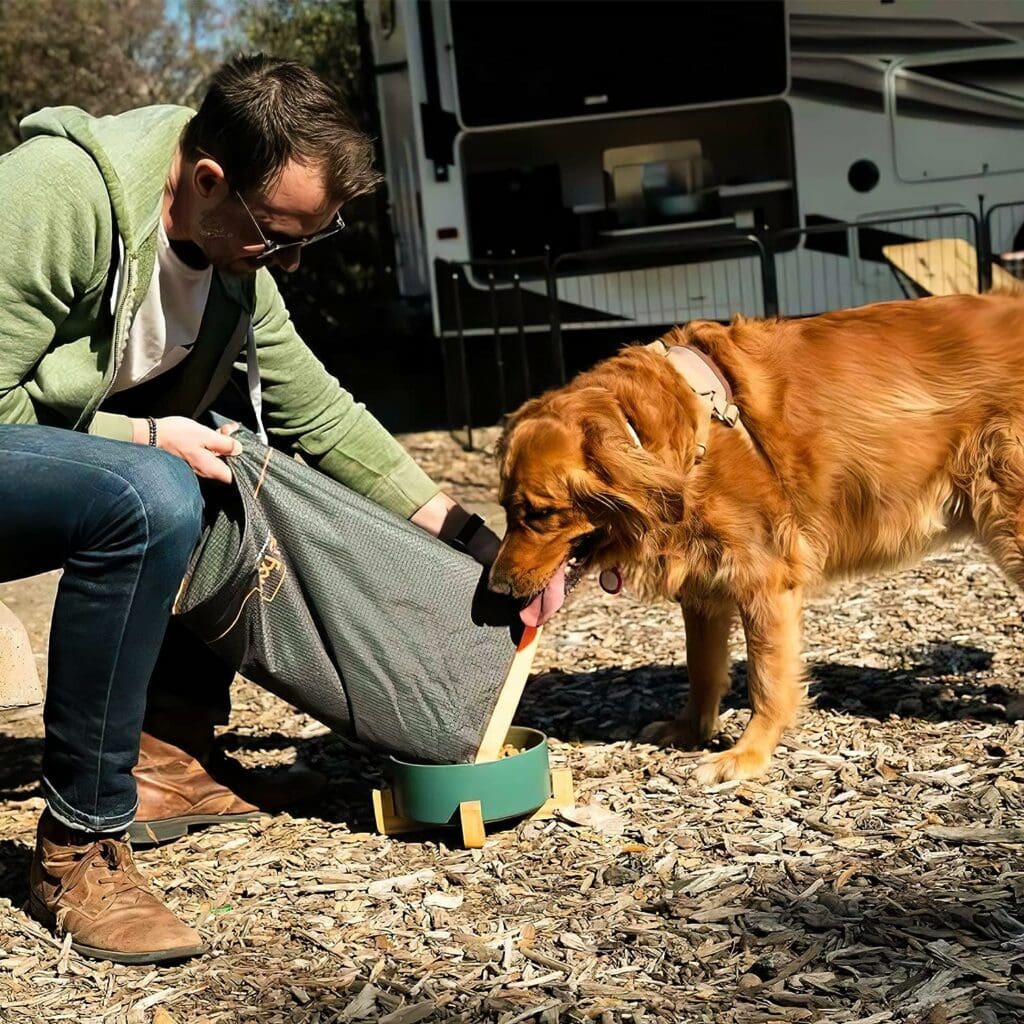 FXW Dog Food Travel Bag，42 Cups Large Capacity for Travel Kibble Storage Perfect for RV Road Trips, Camping, Longterm Dog Boarding Gear Accessories Gray