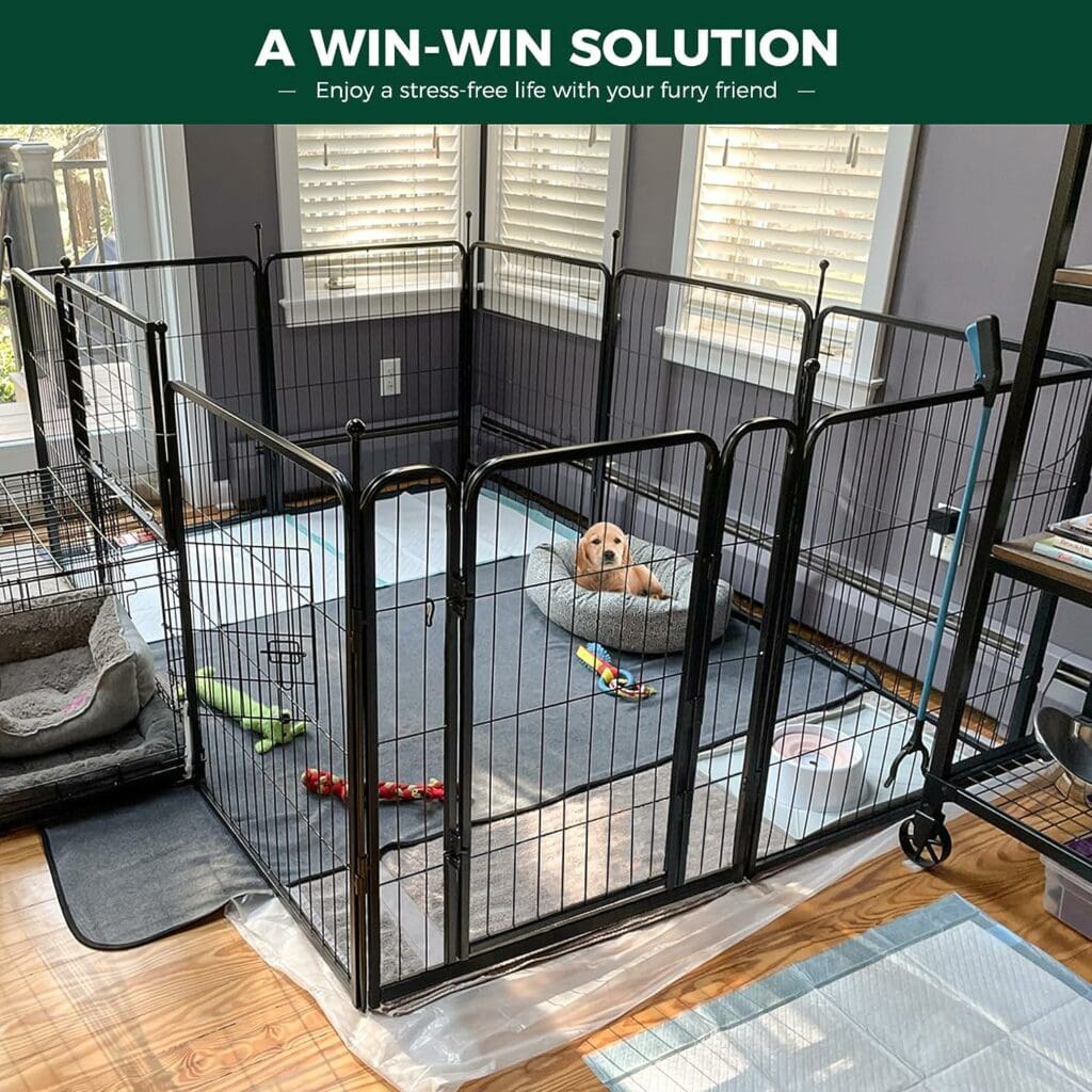 FXW Rollick Dog Playpen for Yard, Camping, 24 Height Heavy Duty for Puppies/Small Dogs, 8 Panels