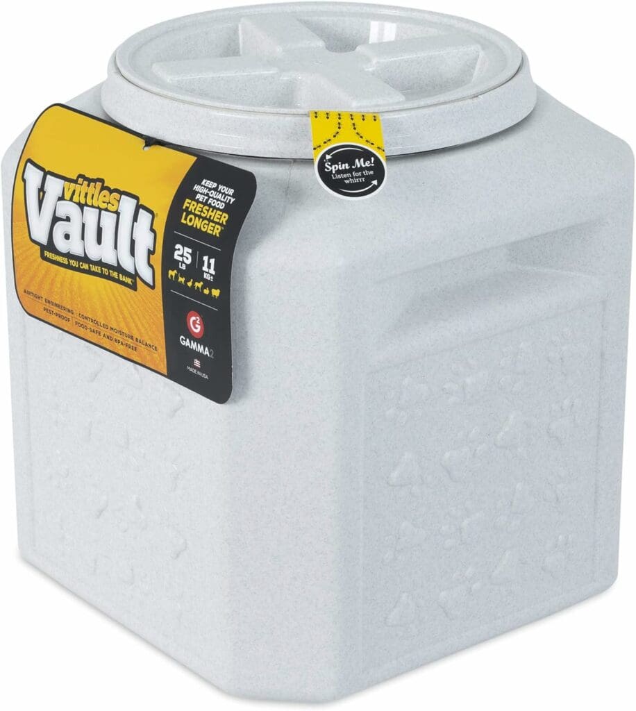 Gamma2 Vittles Vault Dog Food Storage Container, Up To 25 Pounds Dry Pet Food Storage,Grey