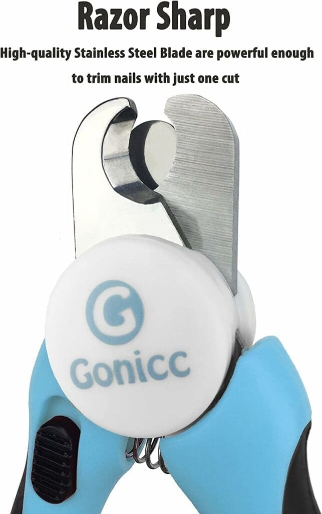 gonicc Dog  Cat Pets Nail Clippers and Trimmers - with Safety Guard to Avoid Over Cutting, Free Nail File, Razor Sharp Blade - Professional Grooming Tool for Pets