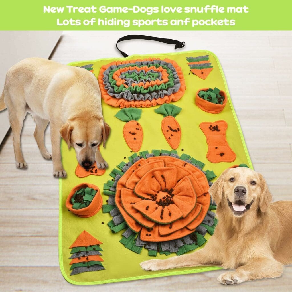 INNOLV Sniff Digging Treat, Snuffle Mat for Puppy, Dog Enrichment Toys Mental Stimulation Boredom Play Mat for Small/Medium Dogs, Large 40 x 28