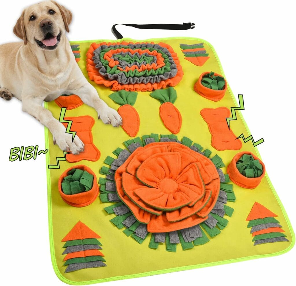 INNOLV Sniff Digging Treat, Snuffle Mat for Puppy, Dog Enrichment Toys Mental Stimulation Boredom Play Mat for Small/Medium Dogs, Large 40 x 28