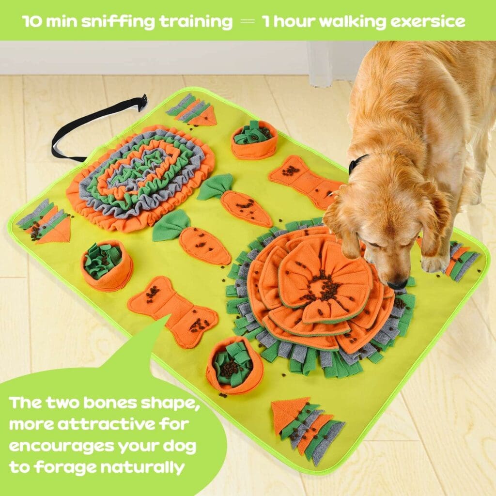 INNOLV Sniff Digging Treat, Snuffle Mat for Puppy, Dog Enrichment Toys Mental Stimulation Boredom Play Mat for Small/Medium Dogs, Large 40 x 28