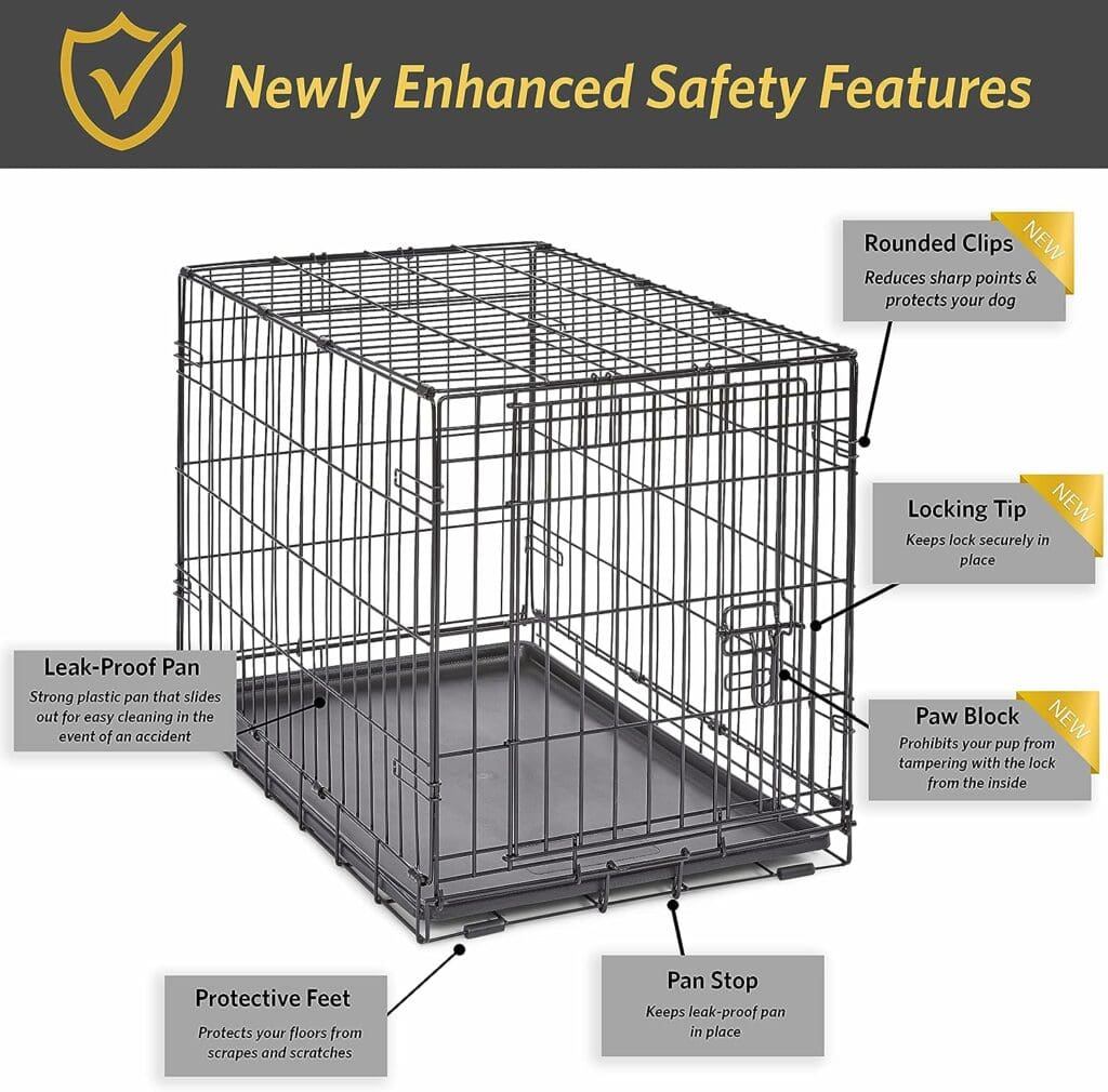 New World Pet Products Newly Enhanced Single  Double Door New World Dog Crate, Includes Leak-Proof Pan, Floor Protecting Feet,  New Patented Features