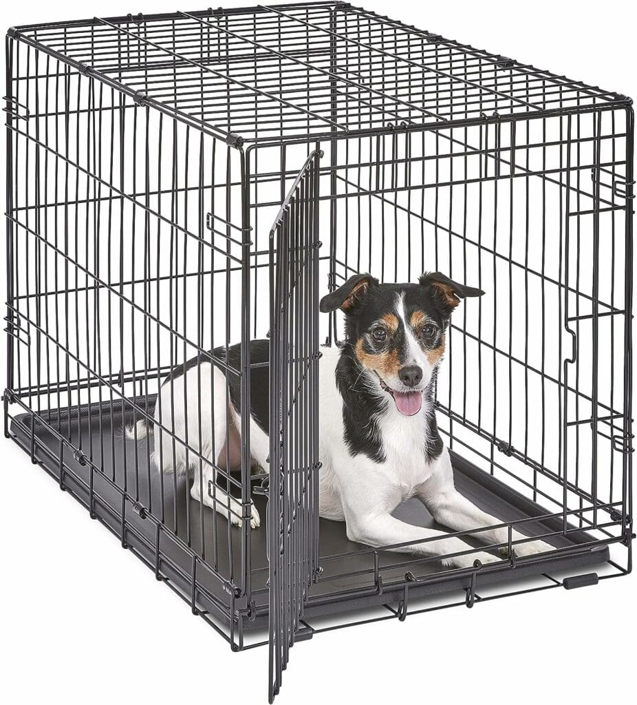 New World Pet Products Newly Enhanced Single  Double Door New World Dog Crate, Includes Leak-Proof Pan, Floor Protecting Feet,  New Patented Features