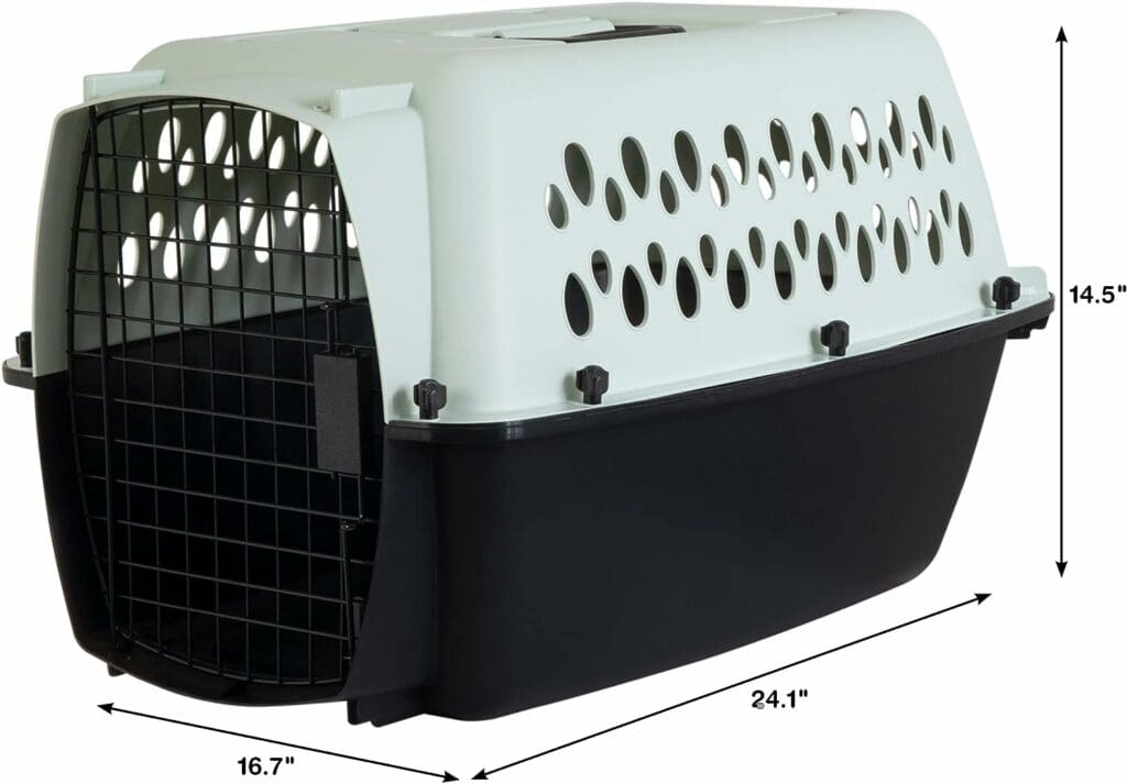 Petmate Pet Porter Fashion Dog Kennel 24, Pale Aqua  Black, for Pets 15-20lbs