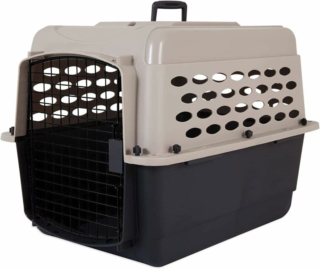 Petmate Vari Dog Kennel 28, Taupe  Black, Portable Dog Crate for Pets 20-30lbs