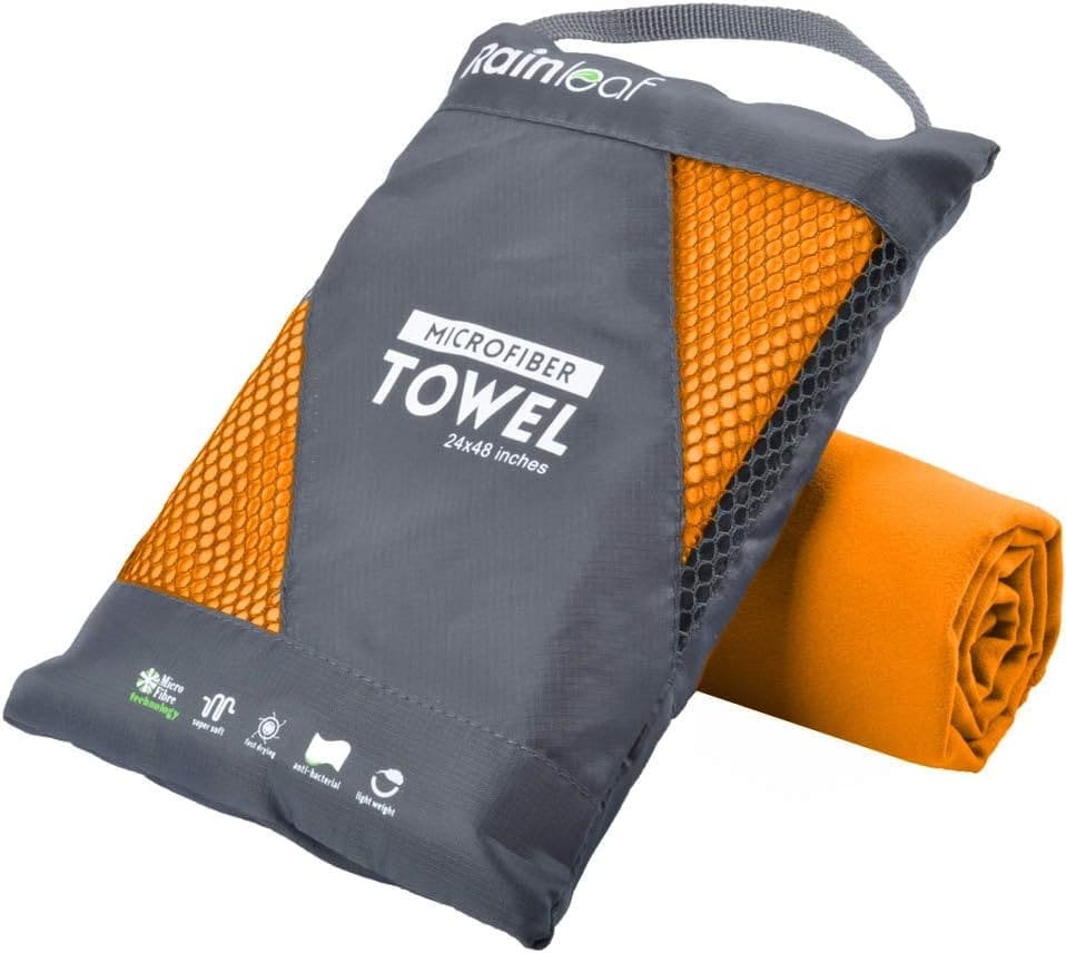 Rainleaf Microfiber Towel Perfect Travel  Sports Camping Towel.Fast Drying - Super Absorbent - Ultra Compact.Suitable for Backpacking,Gym,Beach,Swimming,Yoga