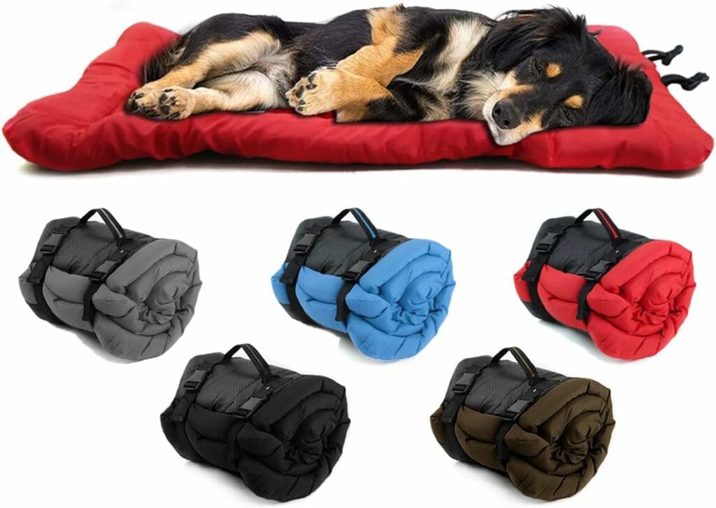 Senzkon Outdoor Dog Bed, 35x24 Portable Camping Travel Dog Bed, Soft, Comfortable, Waterproof, Non-Slip, Machine Washable Easy to Clean Pet Mat for Small, Medium and Large Dog and Cat.