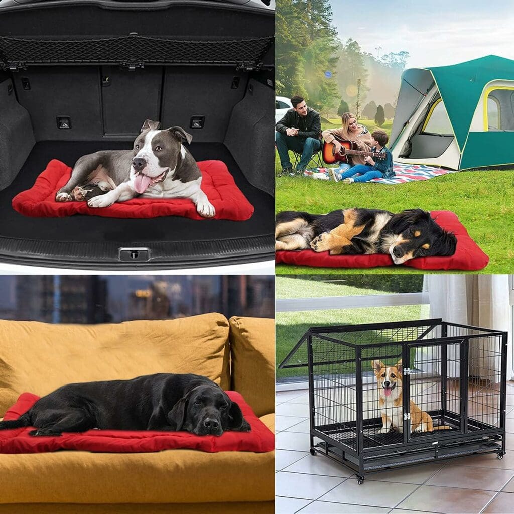 Senzkon Outdoor Dog Bed, 35x24 Portable Camping Travel Dog Bed, Soft, Comfortable, Waterproof, Non-Slip, Machine Washable Easy to Clean Pet Mat for Small, Medium and Large Dog and Cat.